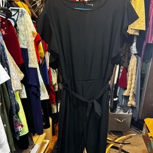 SHEIN Black Ruffle Sleeve Jumpsuit